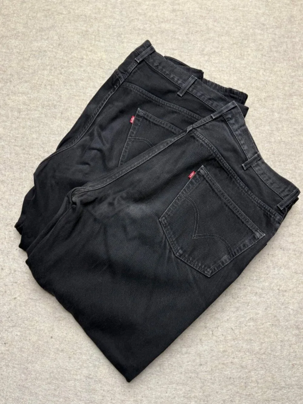 Levi's Relaxed Fit 550 Black Denim Jeans Lot Straight Leg Baggy Classic Men 44